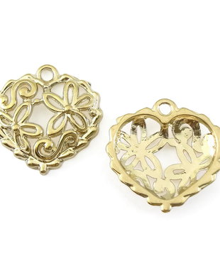 Charm inima, finisaj auriu, 20x20,5 mm (cod 9-377)