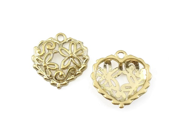 Charm inima, finisaj auriu, 20x20,5 mm (cod 9-377)
