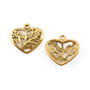 Charm inima, finisaj auriu antichizat, 17x18 mm (cod 9-378)
