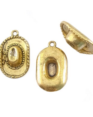 Charm palarie, finisaj auriu antichizat, 22x13,5 mm (cod 9-379)