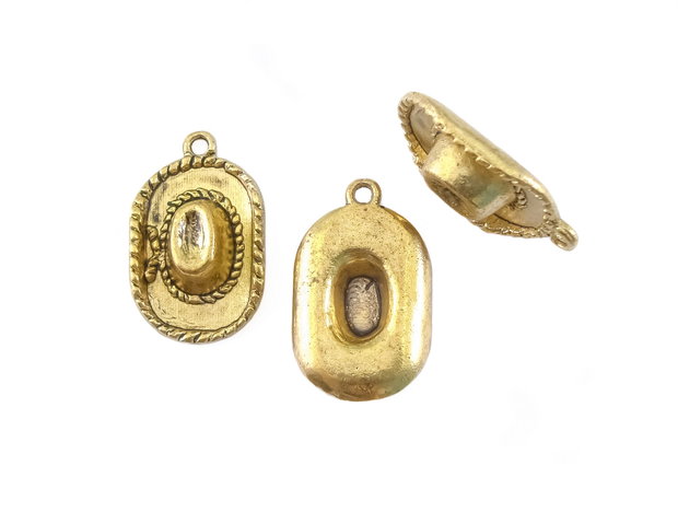 Charm palarie, finisaj auriu antichizat, 22x13,5 mm (cod 9-379)