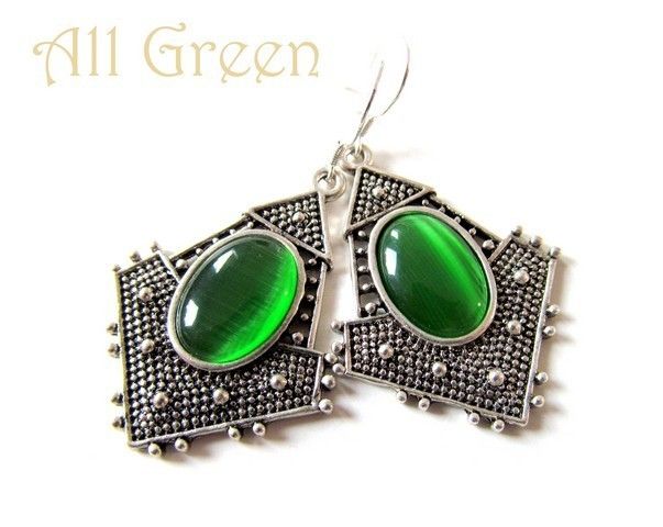 925 sterling silver ALL GREEN