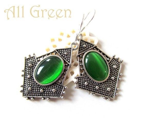 925 sterling silver ALL GREEN