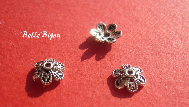 (2b) Capacel dantelat din argint 925 antichizat INDIA 3x8 mm