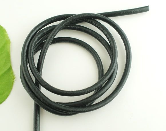 70cm Snur piele naturala neagra 5mm (dv 05)