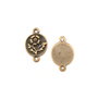 Conector floare, finisaj cupru antichizat, 17x11 mm (cod 6-108)