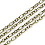 1m Lant bronz, zale ovale deschise 6.5x3.5mm	(bz 28)