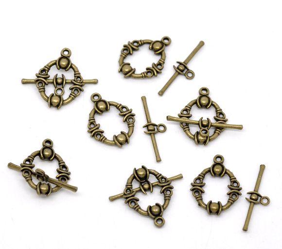 Inchizatoare toggle finisaj bronz 21x17mm (BZ0026)