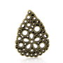 Charm / pandantiv brodat flori ,finisaj bronz 28x20mm (bz 27)