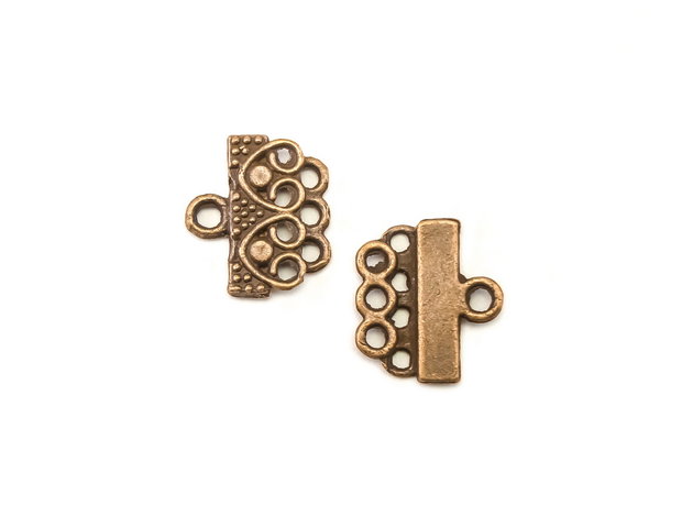 Conector multisir, finisaj cupru antichizat, 16x14 mm (cod 6-114)