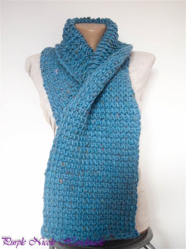 Fular tricotat Blue Winter