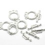 Inchizatoare toggle  3siraguri ,placata argint ,18x14mm (SPLAK 87)