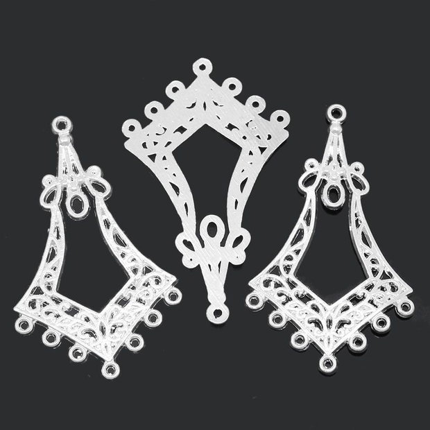 2b Chandelier cercei placat argint 44x27mm (sp 43)