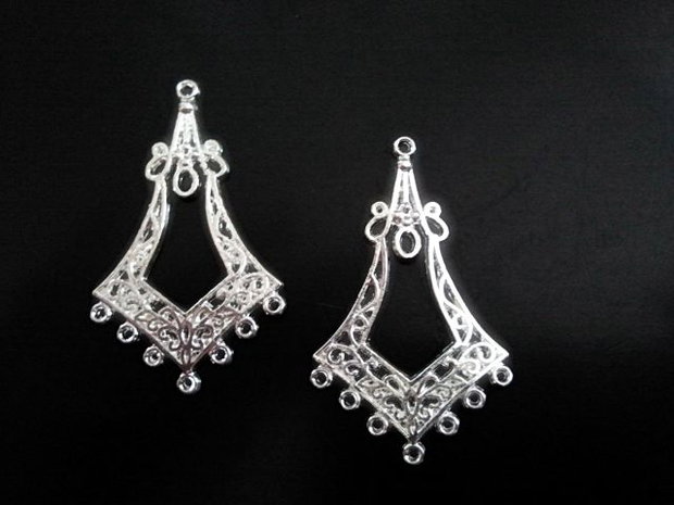 2b Chandelier cercei placat argint 44x27mm (sp 43)