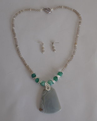 SET- AGATE GRI SI AGATE DE FOC VERZI - VANDUT