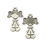 Pandantiv fetita, argintiu antichizat, 38,5x25,5 mm (cod 11-150)