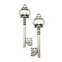 Pandantiv cheie, argintiu antichizat, 66,5x21 mm (cod 11-152)
