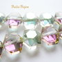 Pastile vitrail hexagon alungit din sticla fatetata 8.5x12x14 mm