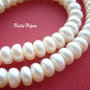 Perle de cultura albe rondele aprox 6.5x4 mm