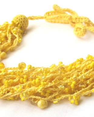 Colier cu margele - Yellow