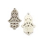 Pandantiv Hamsa, argintiu antichizat, 32x20 mm (cod 11-170)