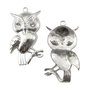 Pandantiv bufnita argintiu, 63x33 mm (cod 11-171)