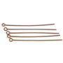Ace cu bucla, alama cu finisaj cupru antichizat, 45x0,7 mm – 10 buc (cod 14-11)