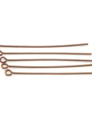 Ace cu bucla, alama cu finisaj cupru antichizat, 45x0,7 mm – 10 buc (cod 14-11)
