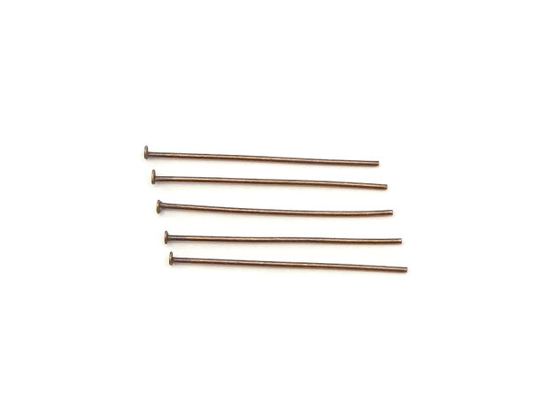 Ace cu cap, alama cu finisaj cupru antichizat, 30x0,7 mm – 10 buc (cod 14-12)