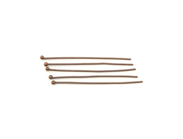 Ace cu bila, alama cu finisaj cupru antichizat, 35x0,6 mm – 10 buc (cod 14-13)