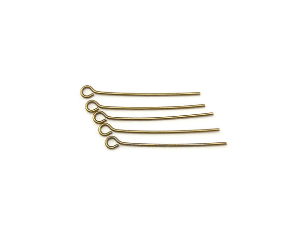 Ace cu bucla, alama cu finisaj bronz, 28x0,7 mm – 10 buc (cod 14-14)