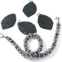 Mix Cristale sticla si frunze finisaj negru - 2825