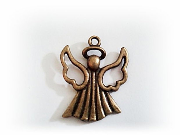 1b charm / pandantiv finisaj bronz , ingeras 26x21mm