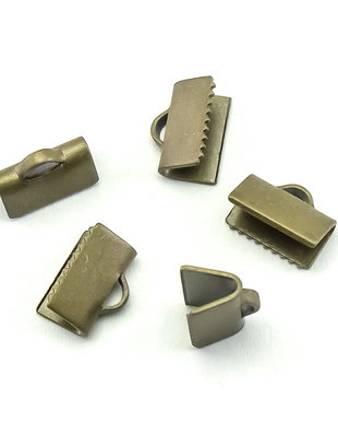 Capat panglica, finisaj bronz, 10x7 mm – 2 buc (cod 12-31)