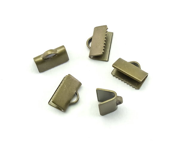 Capat panglica, finisaj bronz, 10x7 mm – 2 buc (cod 12-31)
