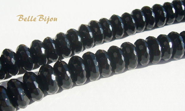 Onix rondele mici fatetate aprox 10x4.5 mm