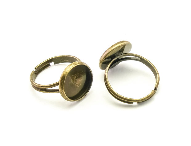Baza inel reglabila, finisaj bronz, platou 12 mm (cod 3-58)