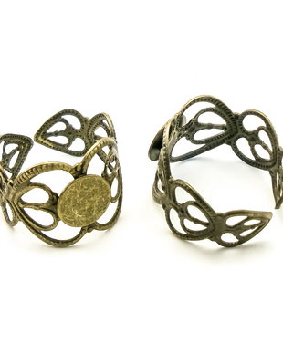 Baza inel reglabila, finisaj bronz, platou 8 mm (cod 3-59)