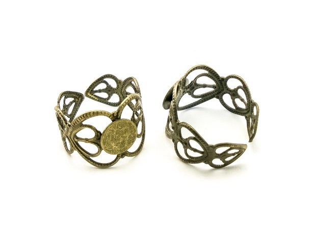 Baza inel reglabila, finisaj bronz, platou 8 mm (cod 3-59)