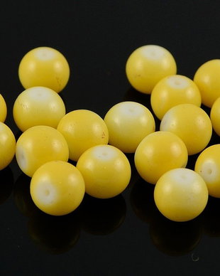 ST599 Margele sticla vopsite galben 8mm