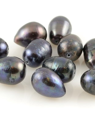 PE602 Perle de cultura neregulate gri inchis aprox 10x13mm