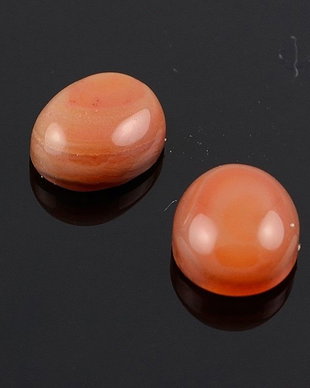 QCab17 Cabochon oval agata maro deschis 10x8mm (2buc)
