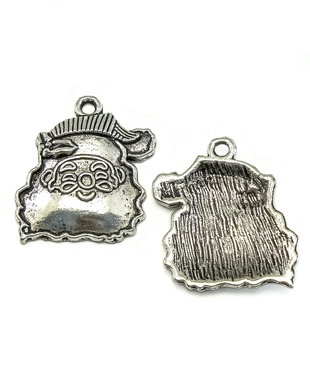 Charm Mos Craciun, argintiu antichizat, 25x20 mm (cod 9-118)