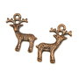 Charm ren, finisaj cupru antichizat, 29x20 mm (cod 9-169)