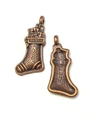 Charm Craciun, finisaj cupru antichizat, 24x11 mm (cod 9-170)
