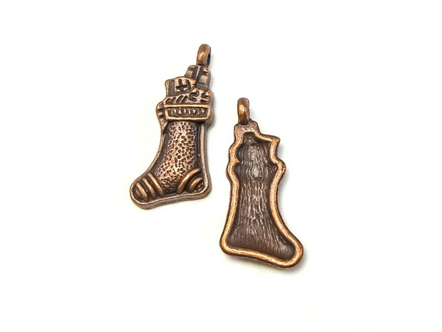 Charm Craciun, finisaj cupru antichizat, 24x11 mm (cod 9-170)