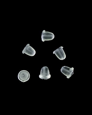Dopuri (stoppere) gumate pentru tortite cercei, 4x4 mm – 10 buc (cod 4-44)