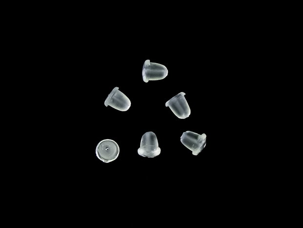 Dopuri (stoppere) gumate pentru tortite cercei, 4x4 mm – 10 buc (cod 4-44)