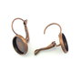 Tortite cercei tip leverback, finisaj cupru antichizat, 25x14 mm, platou 12 mm (cod 4-46)