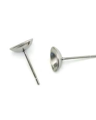 Tortite cercei tip tija, otel inoxidabil, cupa 8 mm (cod 4-51)